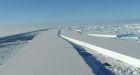 Antarctic ice shelf 'hanging on by a thread'