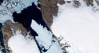 Errie video of floating ice island.