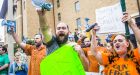 Activists� mock mass shooting met by counter-protesters armed with dildos and fart guns
